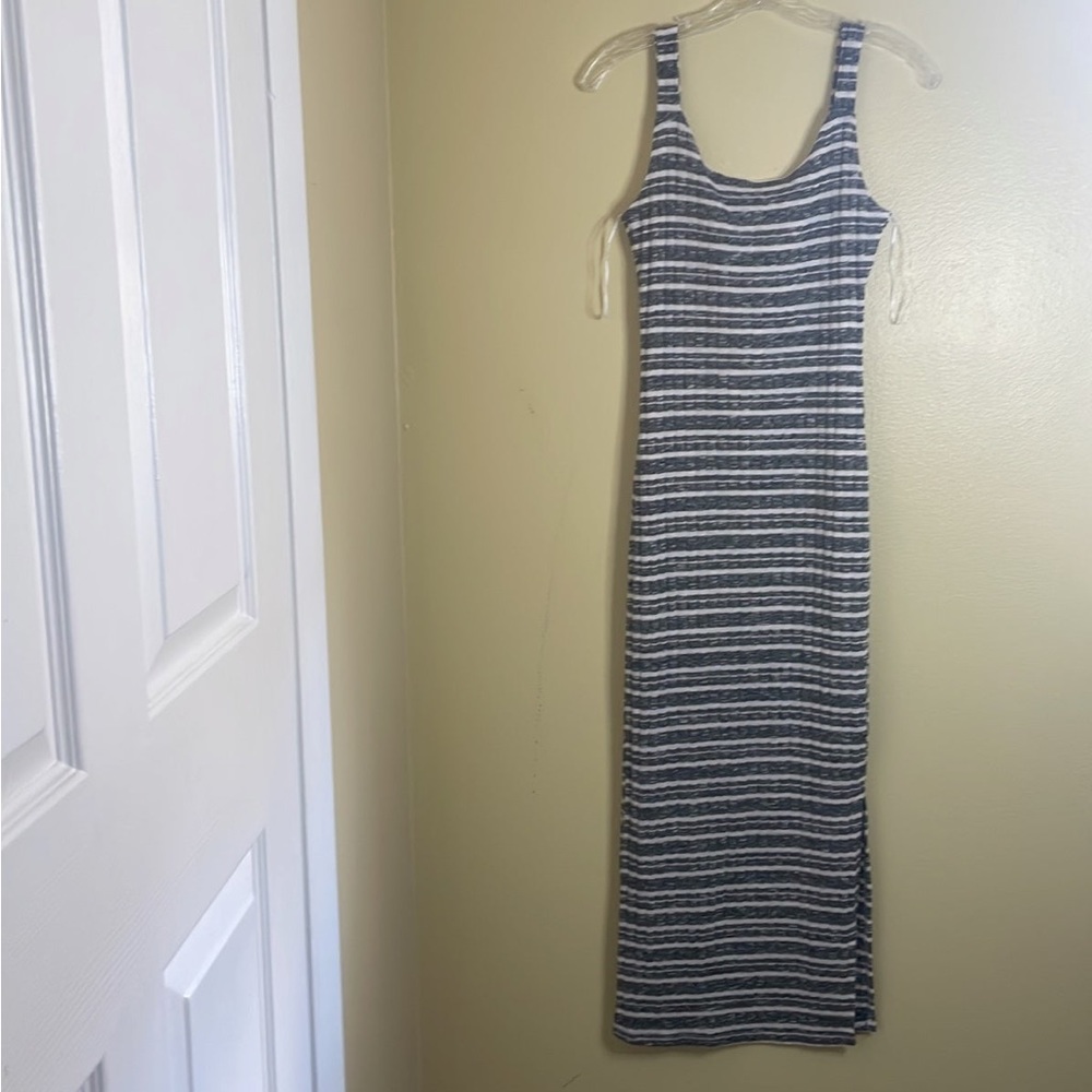 Mandee spaghetti Striped Maxi Dress Sz: L